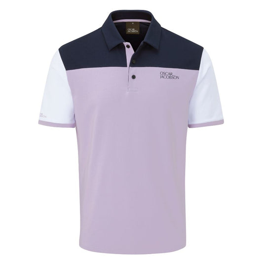 Oscar Jacobson Adelaide Men's Golf Polo Shirt 2026 - Lavender/Navy Lavender / Navy M