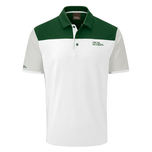 Oscar Jacobson Adelaide Men's Golf Polo Shirt 2026 - White/Pineneedle White / Pineneedle M