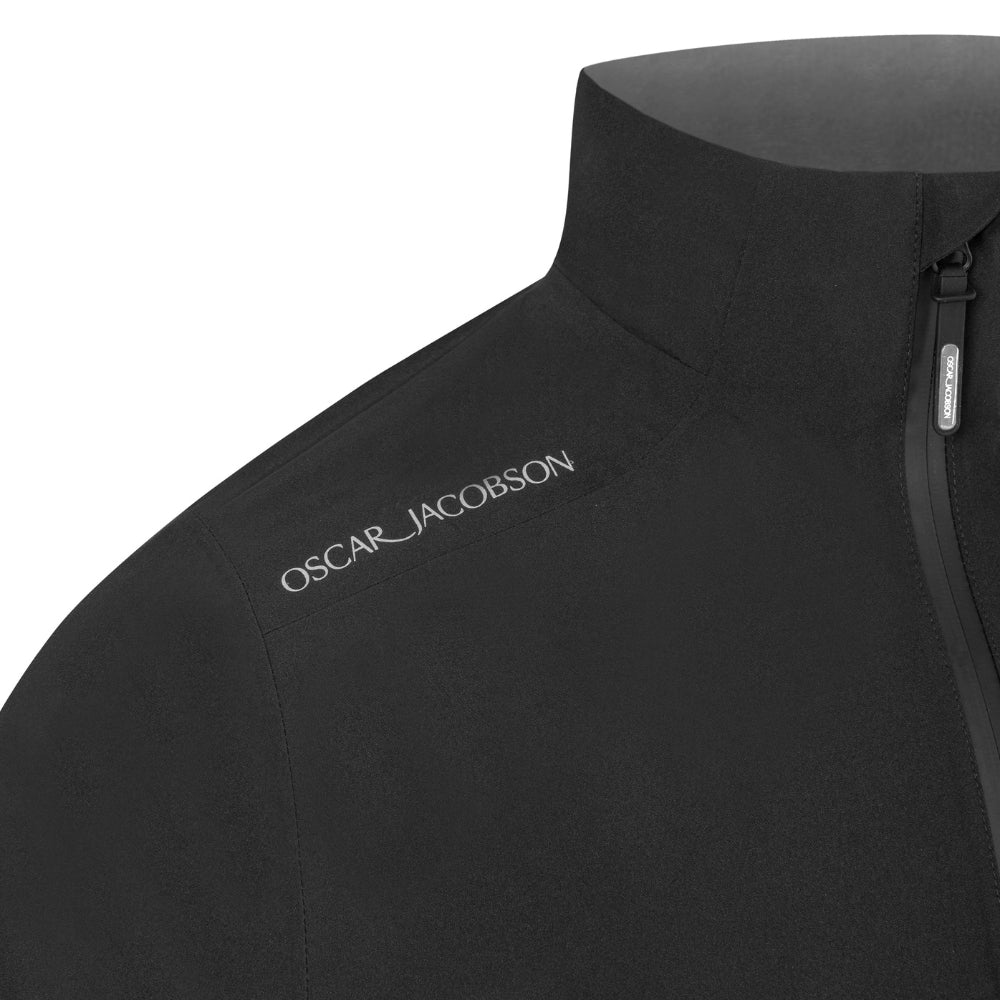 Oscar Jacobson Alex Full Zip Waterproof Mens Golf Jacket 2025 - Black / Pineneedle