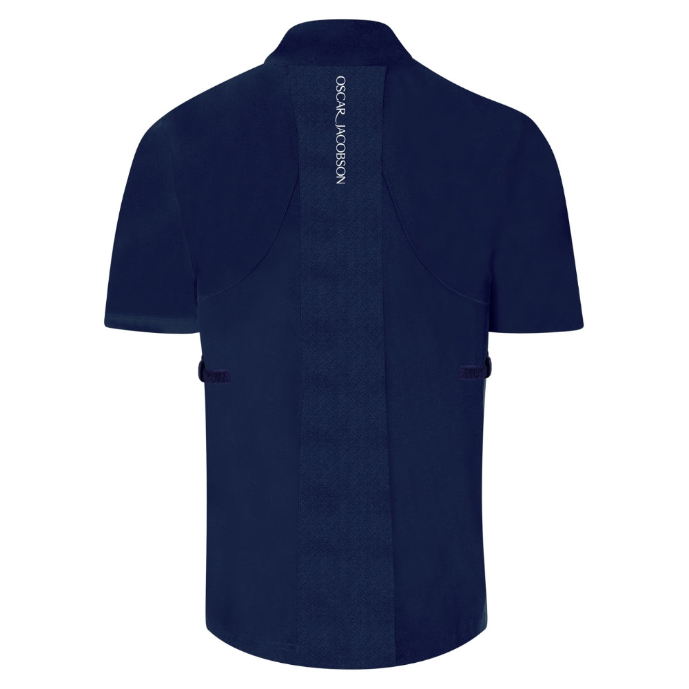 Oscar Jacobson Arlington 1/4 Zip Waterproof Mens Short Sleeve Golf Jacket 2025 - Navy / Pewter