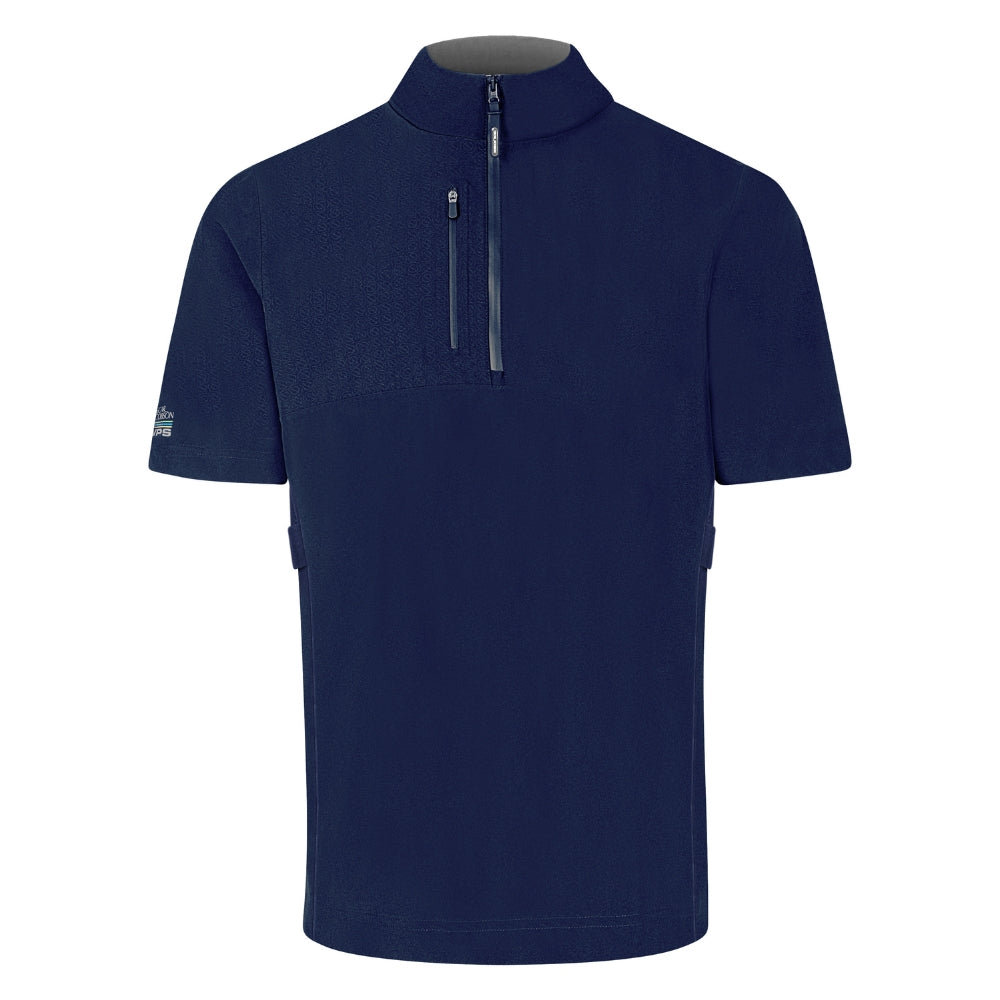 Oscar Jacobson Arlington 1/4 Zip Waterproof Mens Short Sleeve Golf Jacket 2025 - Navy / Pewter Navy / Pewter M
