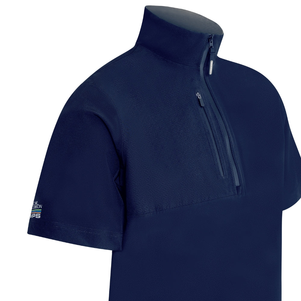 Oscar Jacobson Arlington 1/4 Zip Waterproof Mens Short Sleeve Golf Jacket 2025 - Navy / Pewter