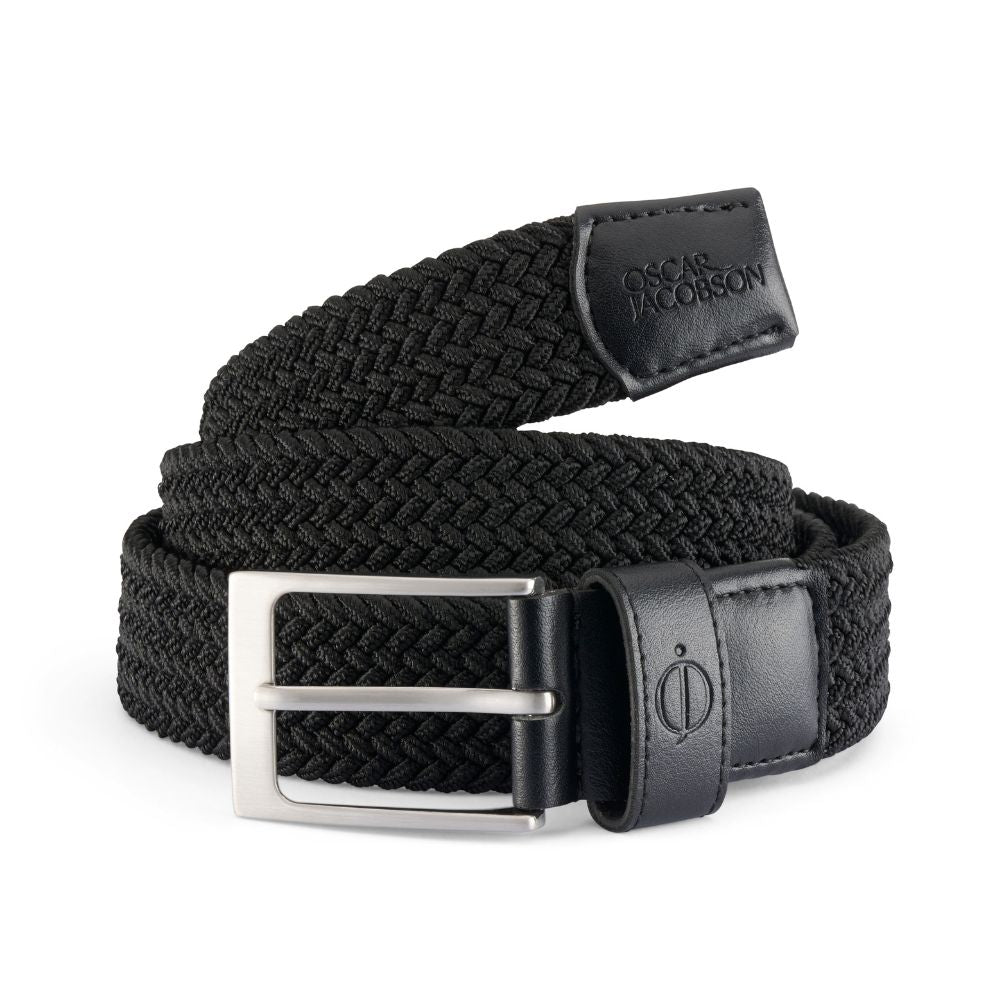 Oscar Jacobson Mews Men's Braided Golf Belt 2026 - Black Black Medium