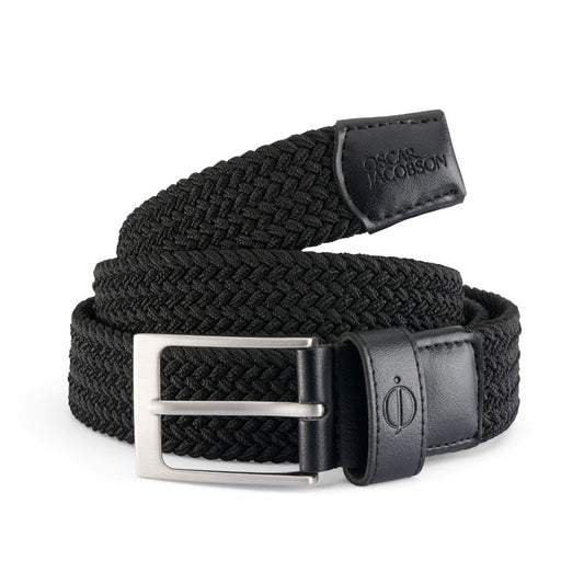 Oscar Jacobson Mews Men's Braided Golf Belt 2026 - Black Black Medium