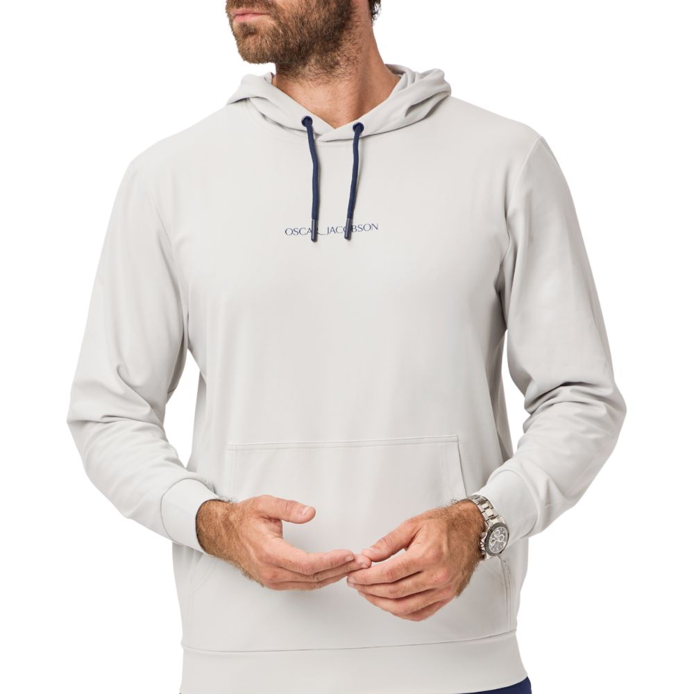 Oscar Jacobson Denbigh Men's Pullover Golf Top 2026 - Aluminium