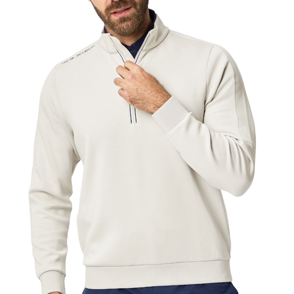 Oscar Jacobson Drew Men's Pullover Golf Top 2026 - Aluminium