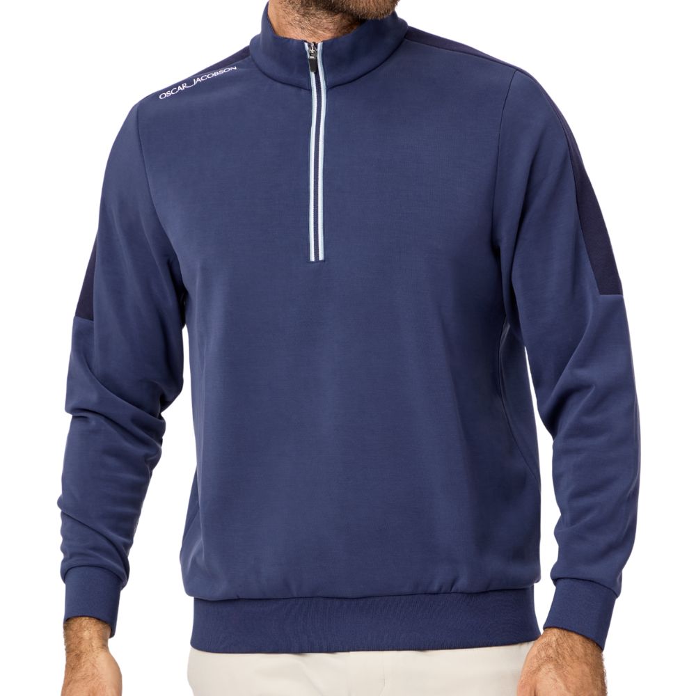 Oscar Jacobson Drew Men's Pullover Golf Top 2026 - Navy