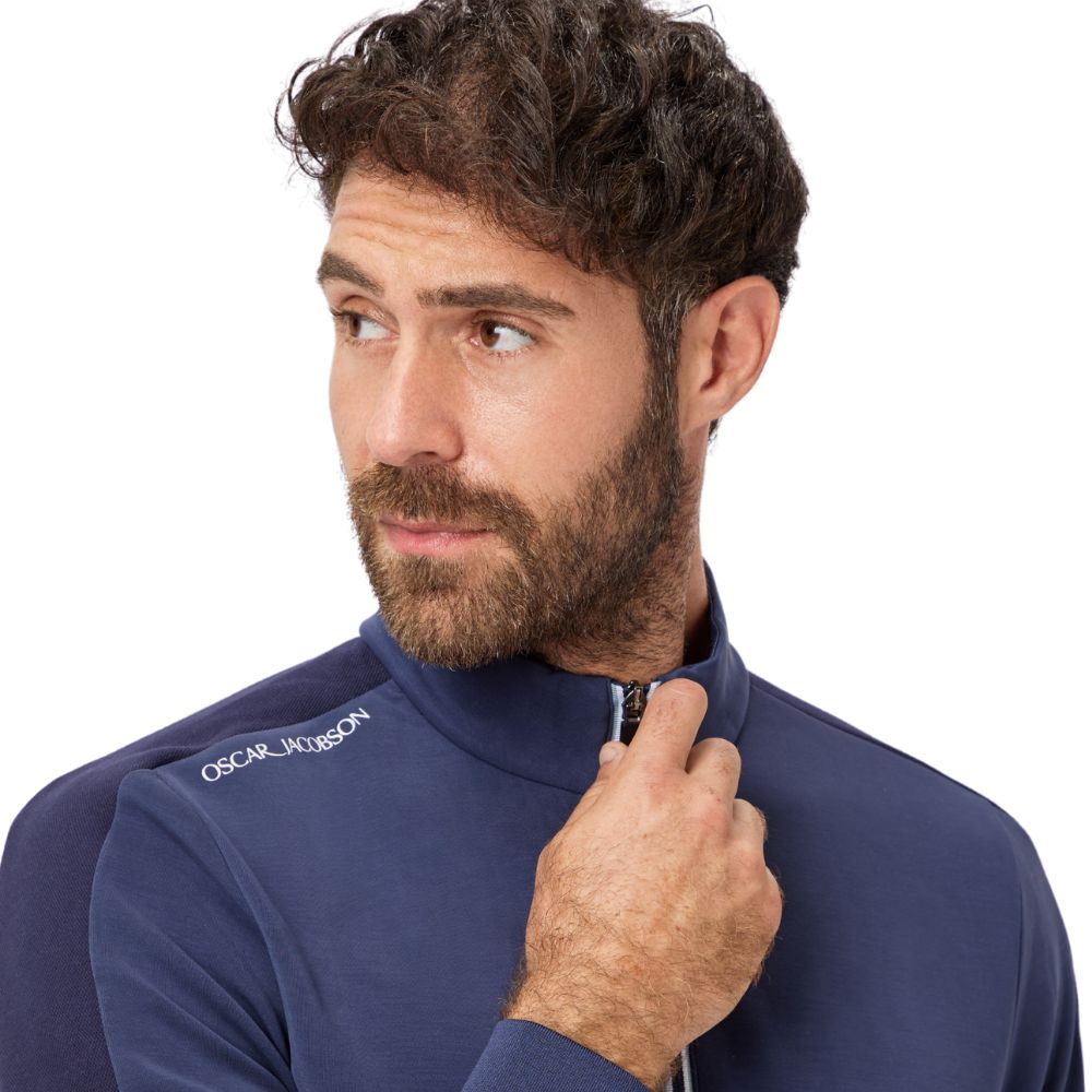 Oscar Jacobson Drew Men's Pullover Golf Top 2026 - Navy