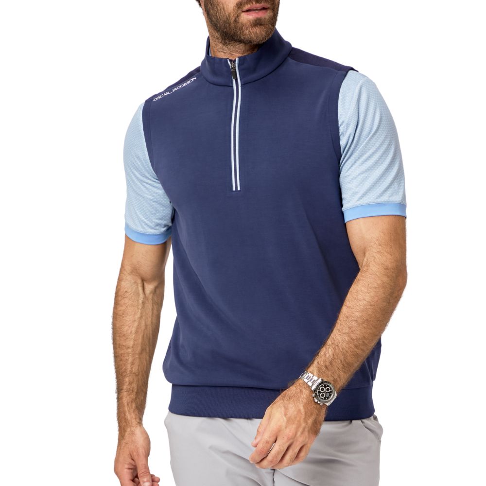 Oscar Jacobson Drew Sleeveless Men's Pullover Golf Top 2026 - Navy