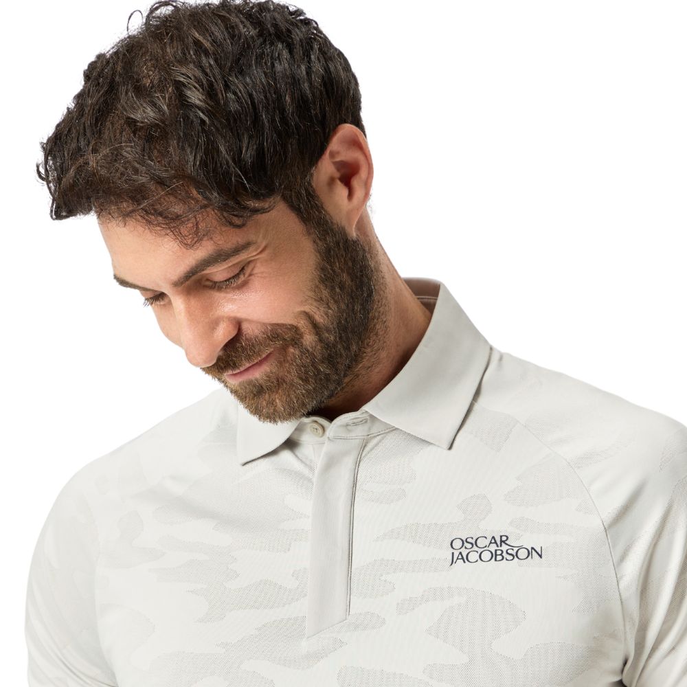 Oscar Jacobson Herald Men's Golf Polo Shirt 2026 - Aluminium