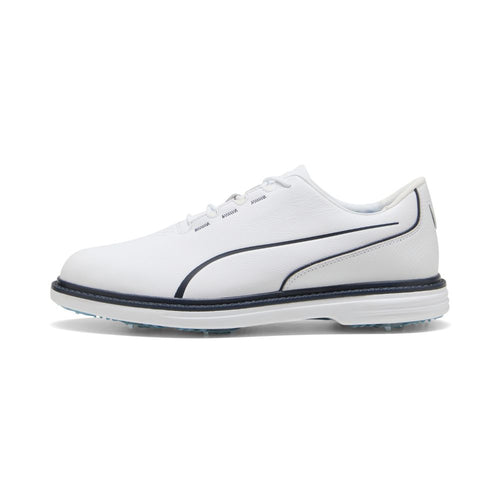 PUMA Avant Tour Spiked Golf Shoes 2026 - White / Deep Navy