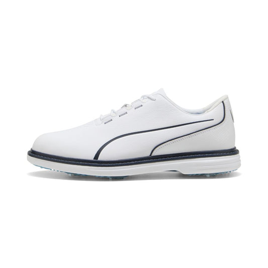 PUMA Avant Tour Spiked Golf Shoes 2026 - White / Deep Navy
