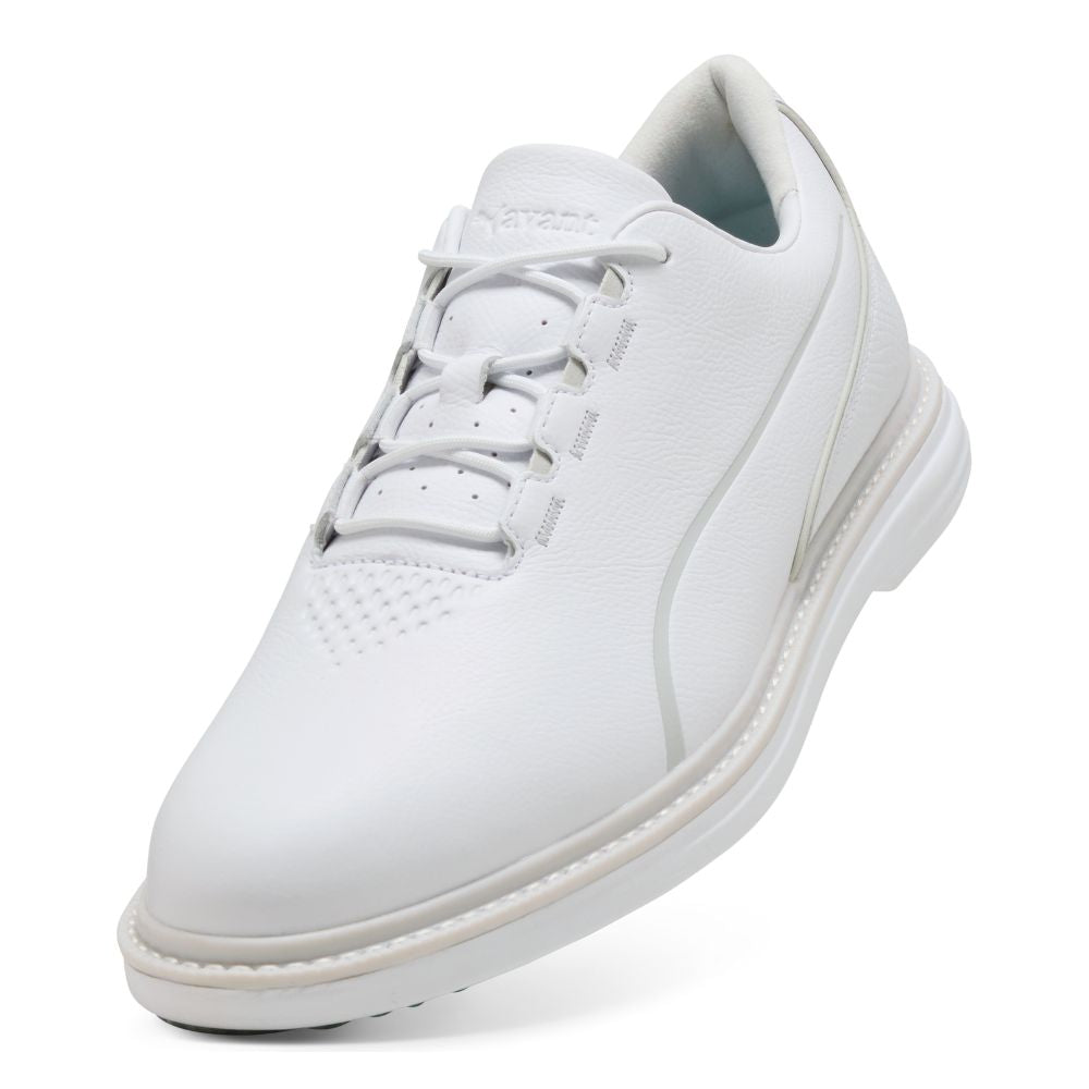 PUMA Avant Tour Spiked Golf Shoes 2026 - White / Feather Grey