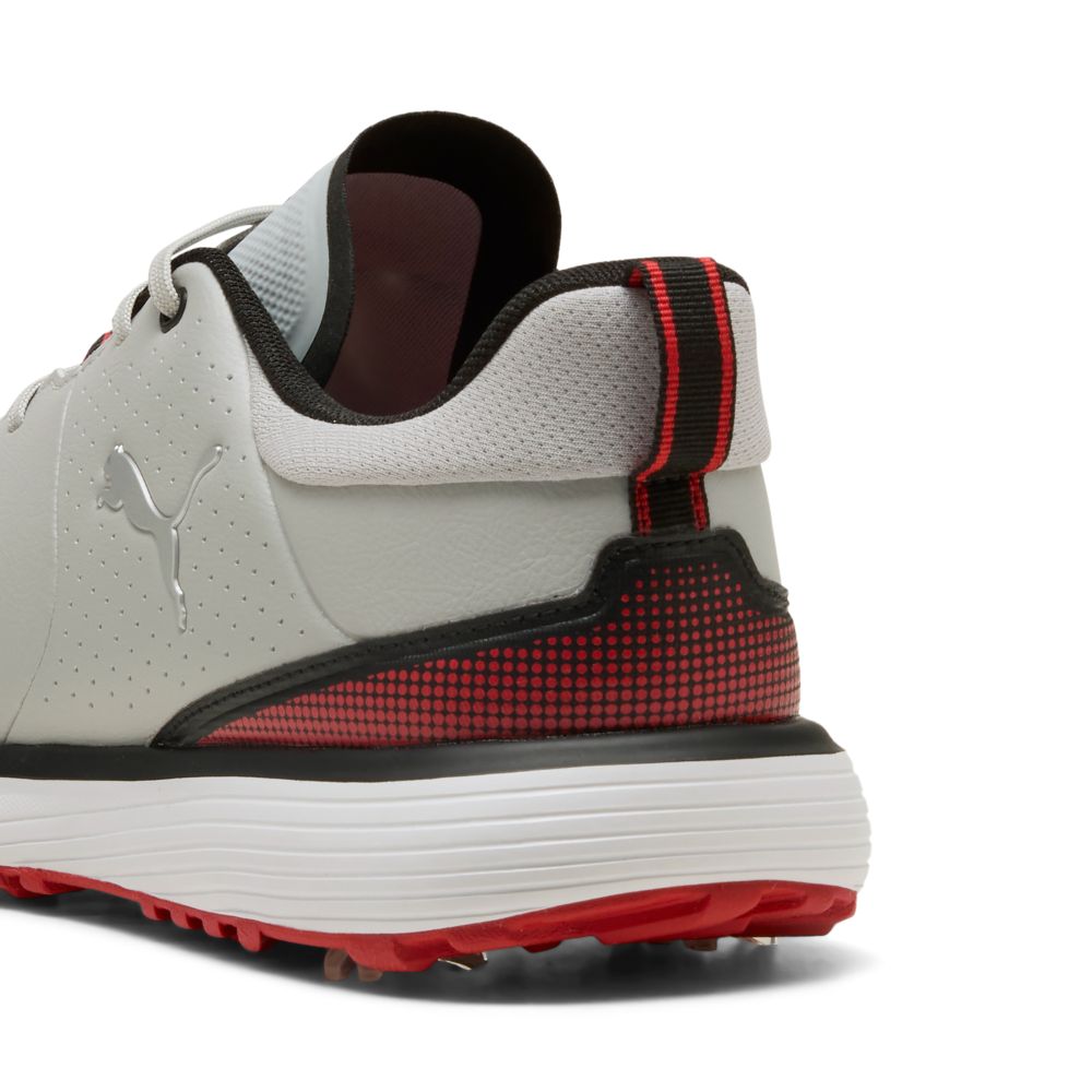 PUMA Fusion Grip ST Spiked Golf Shoes 2026 - Ash Grey / Black / Candy Apple