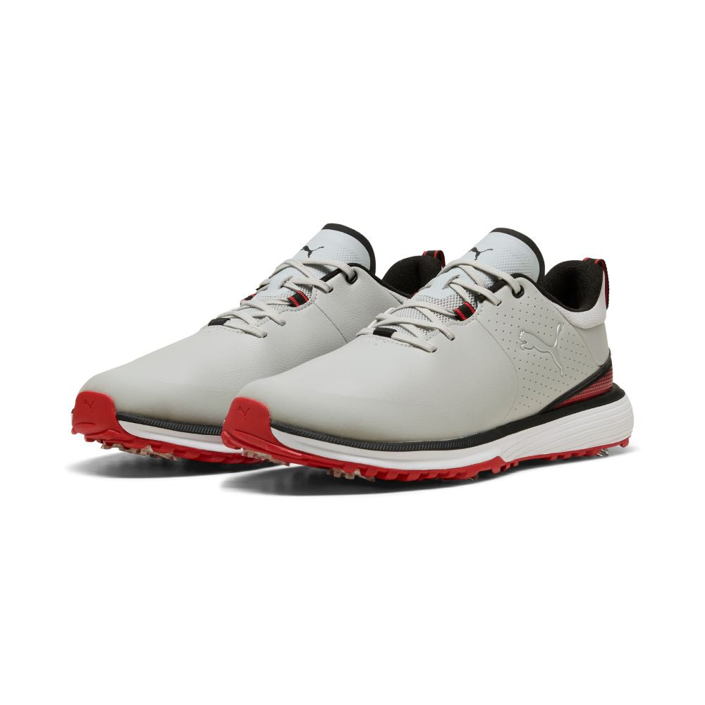PUMA Fusion Grip ST Spiked Golf Shoes 2026 - Ash Grey / Black / Candy Apple