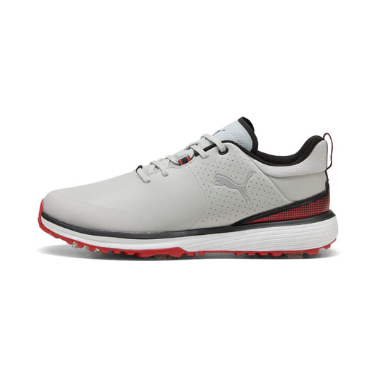 PUMA Fusion Grip ST Spiked Golf Shoes 2026 - Ash Grey / Black / Candy Apple