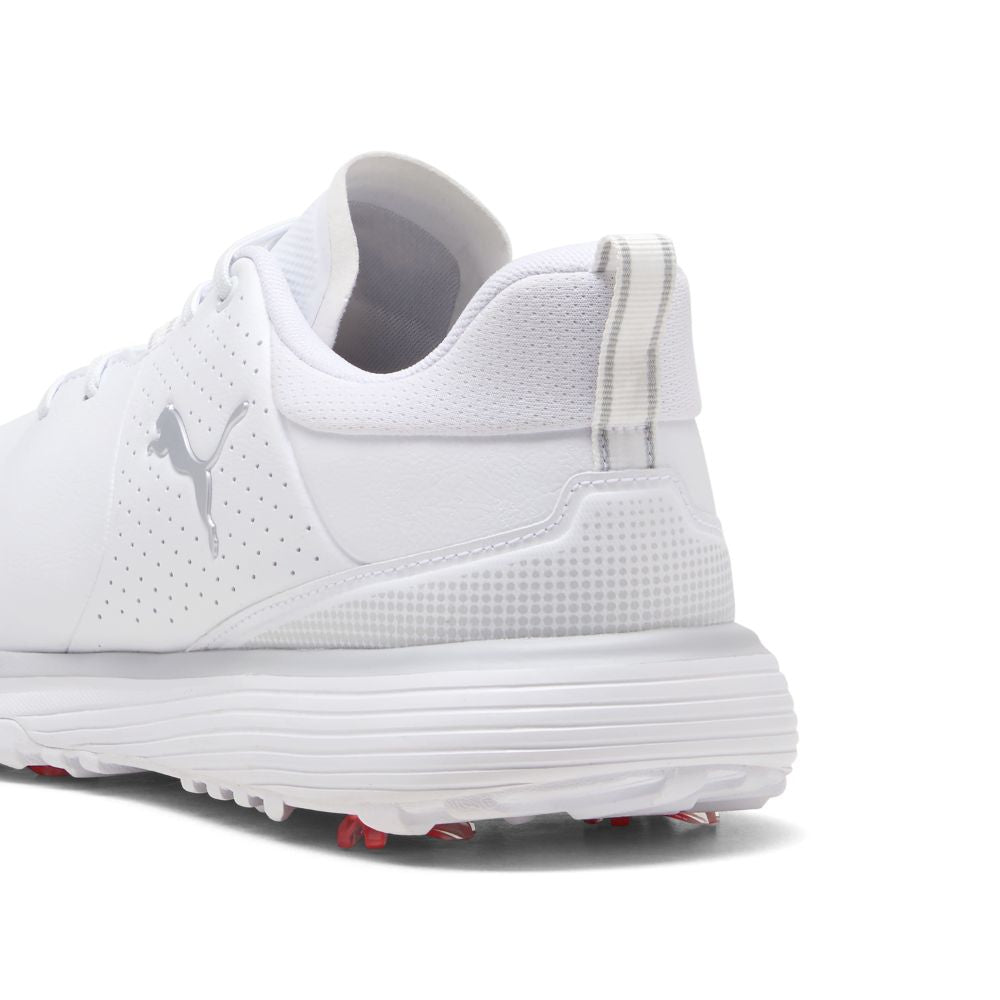 PUMA Fusion Grip ST Spiked Golf Shoes 2026 - White / Silver / Ash Grey