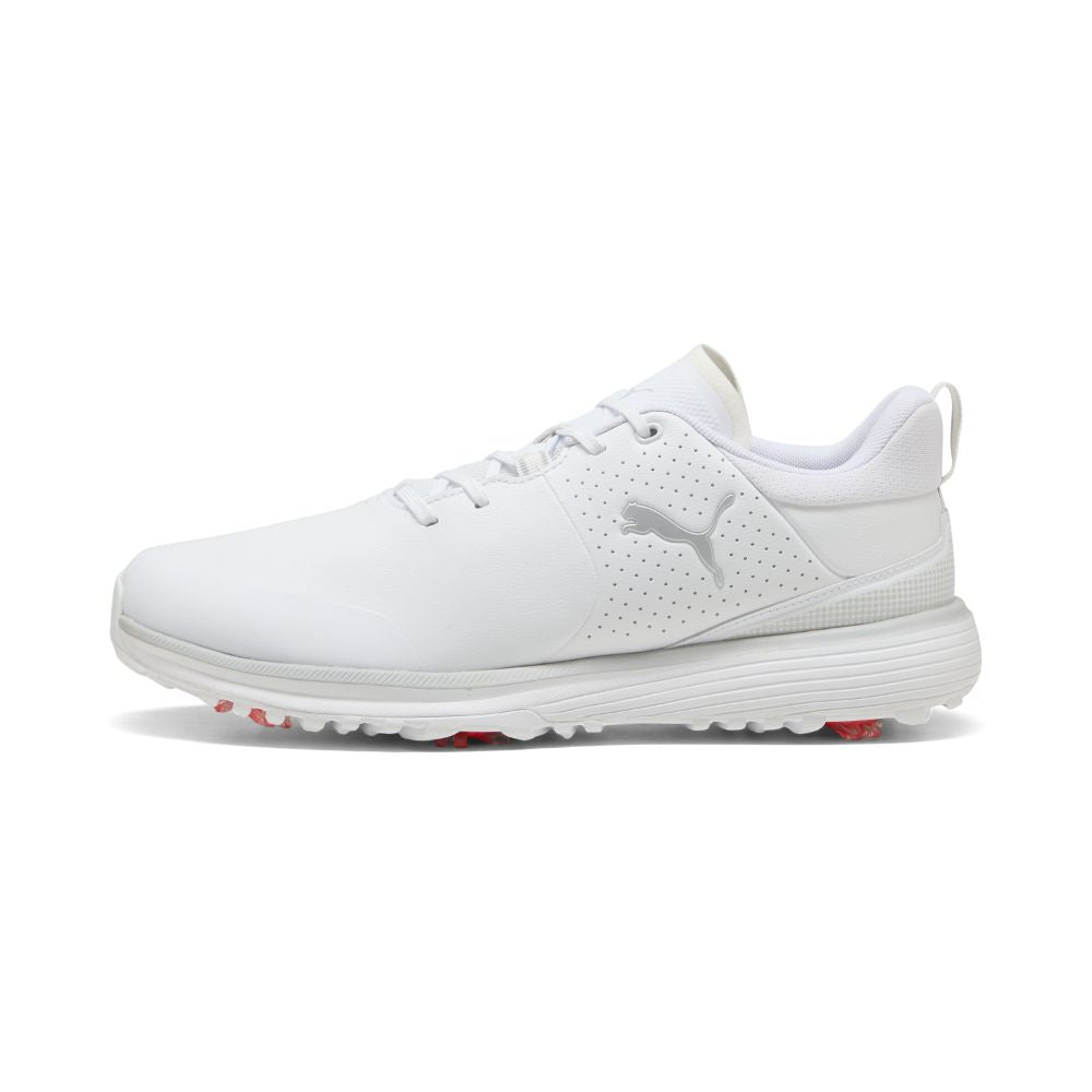 PUMA Fusion Grip ST Spiked Golf Shoes 2026 - White / Silver / Ash Grey