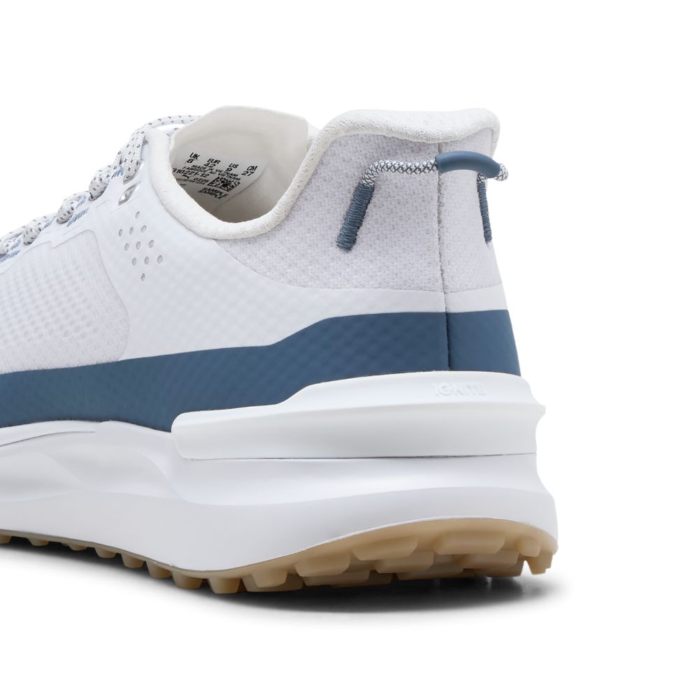PUMA IGNITE Elevate X Spikeless Golf Shoes 2026 - White / Dark Indigo
