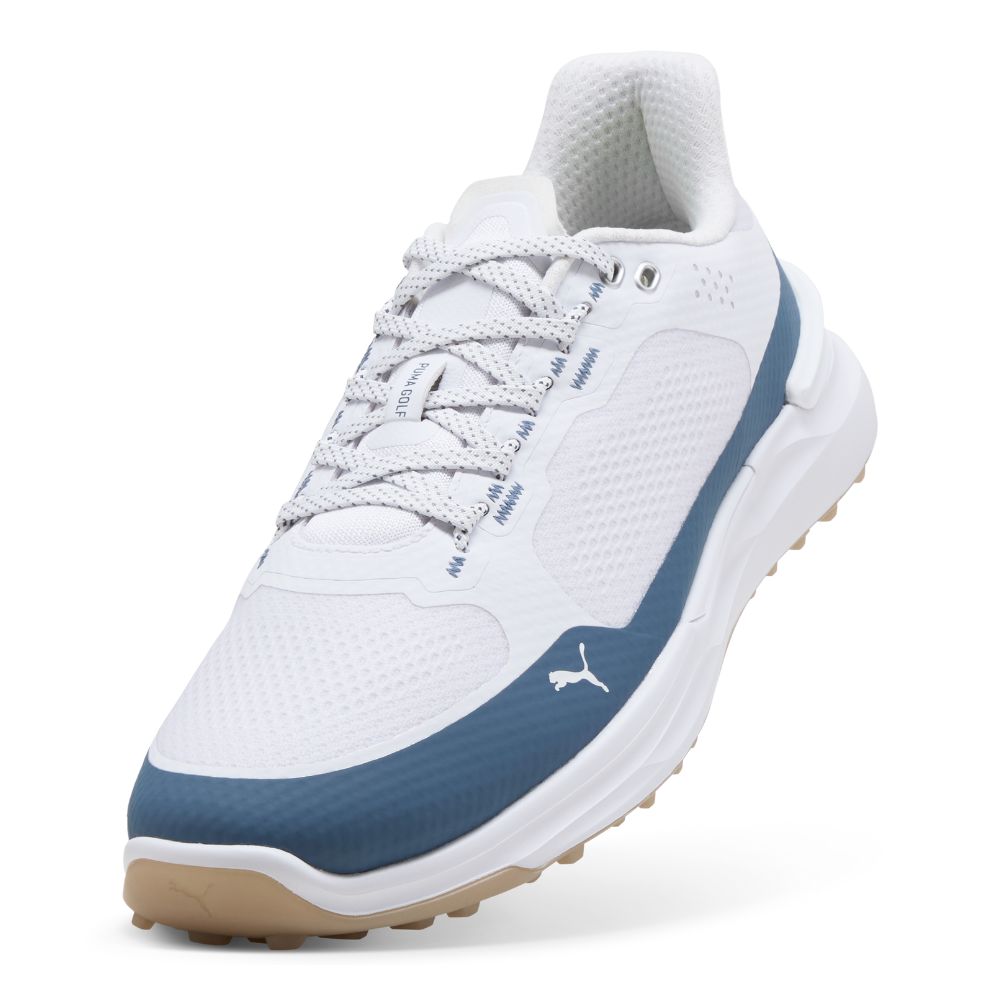 PUMA IGNITE Elevate X Spikeless Golf Shoes 2026 - White / Dark Indigo