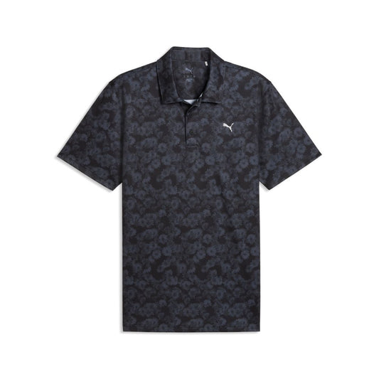 PUMA Pure 2.0 Floral Men's Golf Polo Shirt 2026 - Black Puma Black M