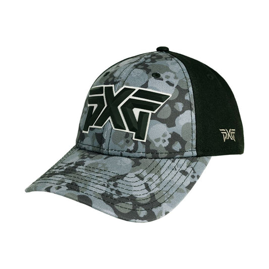 PXG Darkness Skull Camo Snapback Golf Cap 2025 - Black / Grey Black / Grey