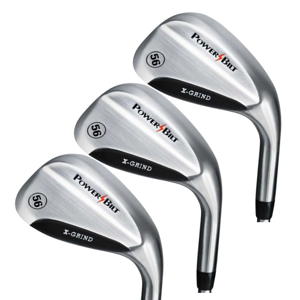 PowerBilt Golf X-Grind Satin Wedge - Set of 3 Wedges Right Hand 48° - 52° - 56°