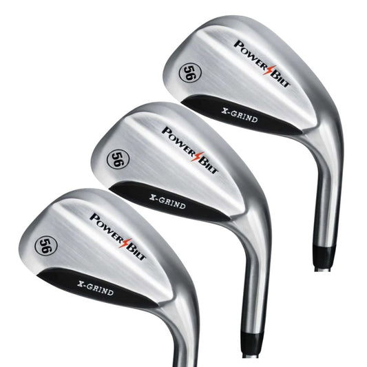 PowerBilt Golf X-Grind Satin Wedge - Set of 3 Wedges Right Hand 48° - 52° - 56°