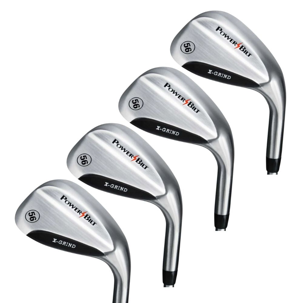 PowerBilt Golf X-Grind Satin Wedge - Set of 4 Wedges Right Hand 46° - 52° - 58° - 64°