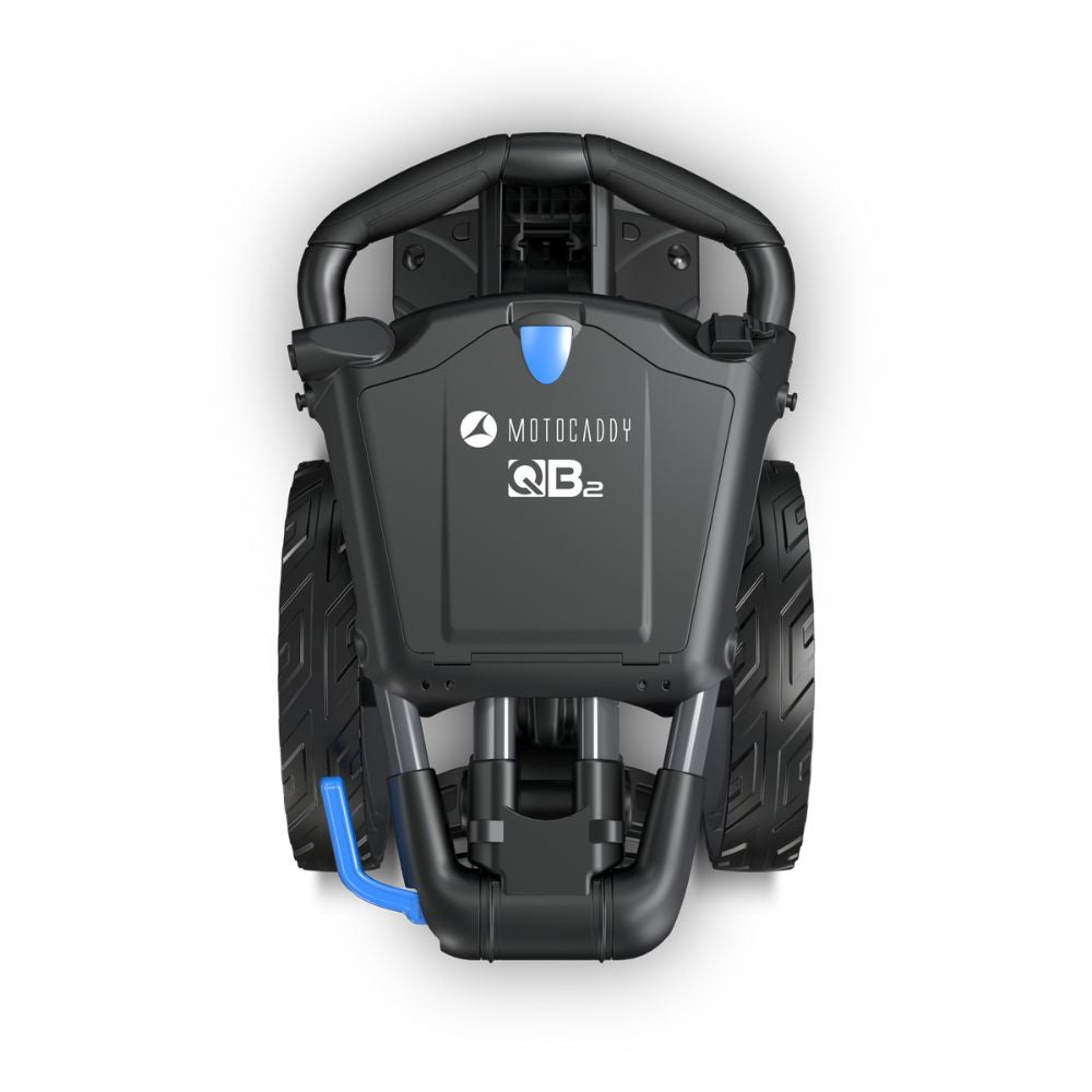 Motocaddy QB2 Compact Folding Push Golf Trolley 2025 - Charcoal / Blue