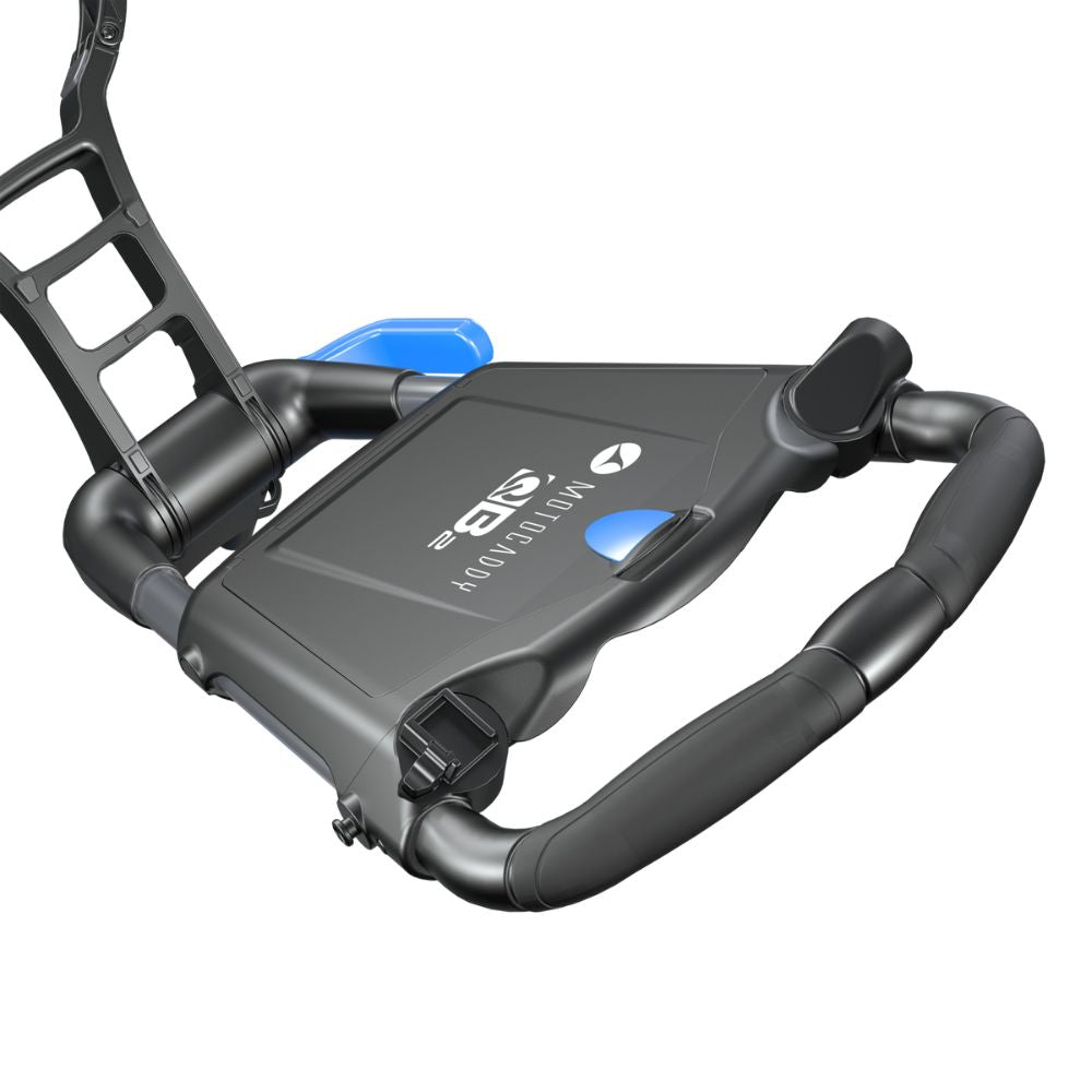 Motocaddy QB2 Compact Folding Push Golf Trolley 2025 - Charcoal / Blue