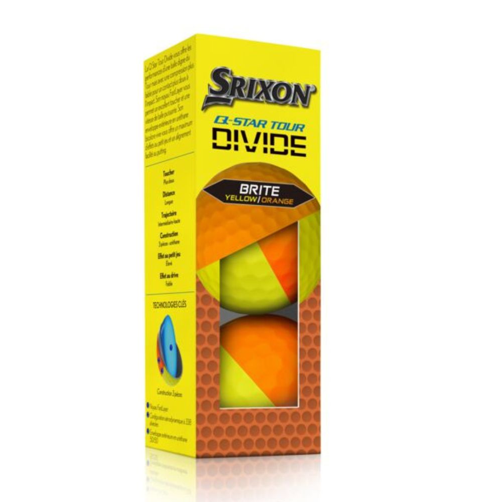 Srixon Q Star Tour Divide Golf Balls - Yellow Orange