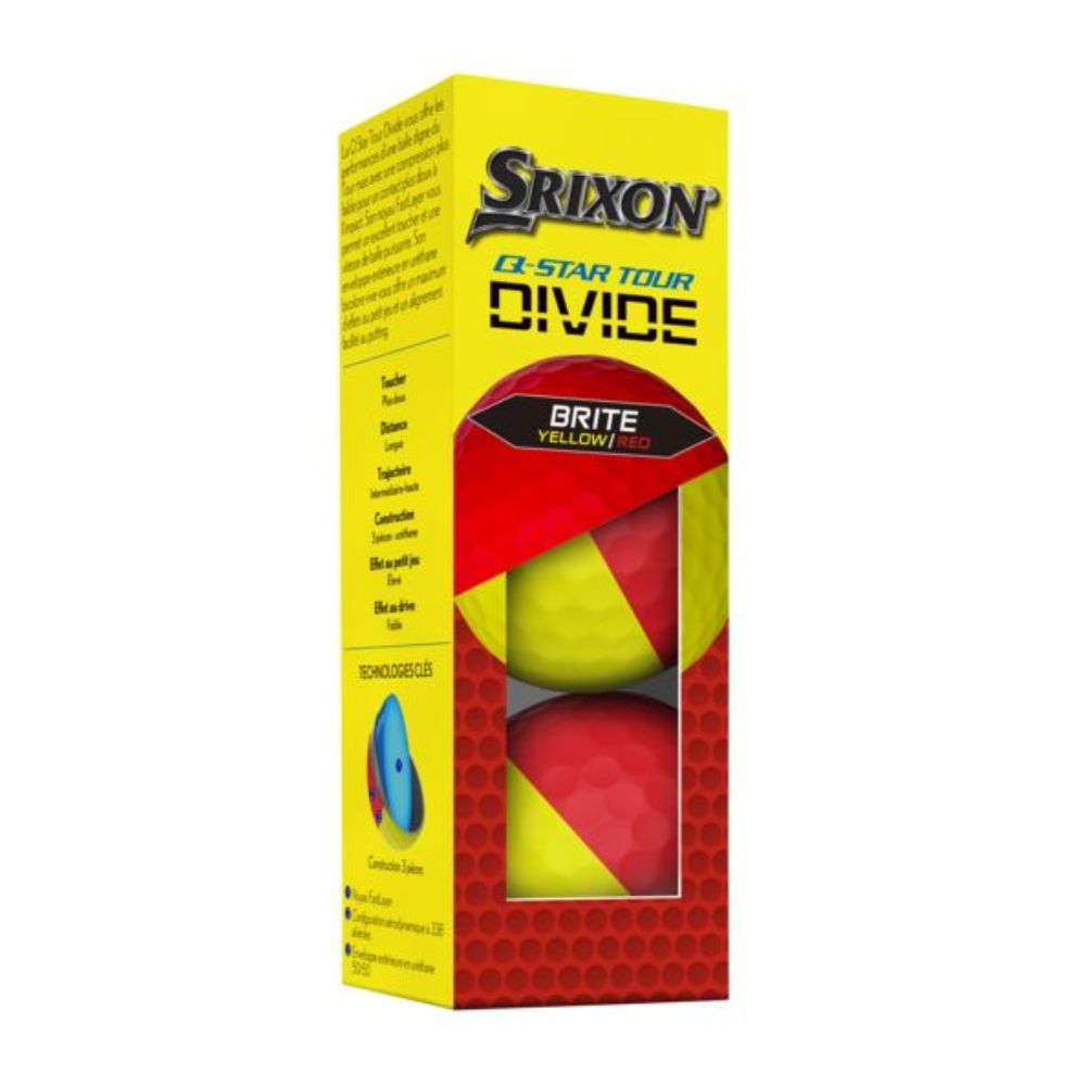 Srixon Q Star Tour Divide Golf Balls - Yellow Red