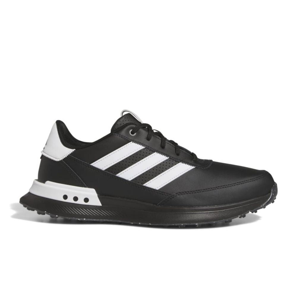 adidas S2G Mens Leather Spikeless Golf Shoes - IG8192 Core Black / White / Iron Metallic 7