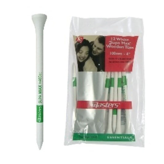 Masters Supa Max Wooden Tees 4" White 12