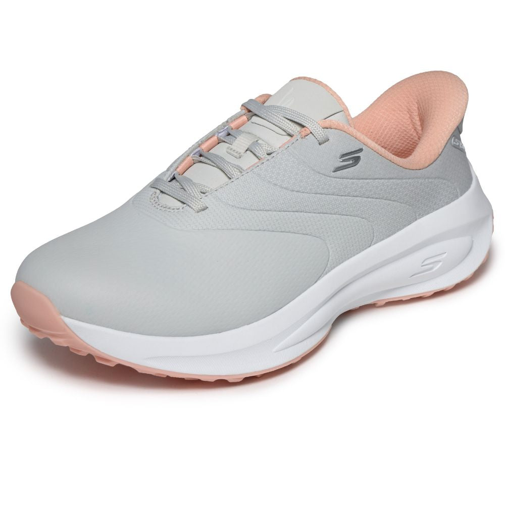Skechers Flow Twist-Fit Slip-In Spikeless Ladies Golf Shoes 2026 - 123153 - Light Grey / Pink