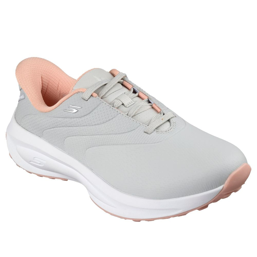 Skechers Flow Twist-Fit Slip-In Spikeless Ladies Golf Shoes 2026 - 123153 - Light Grey / Pink