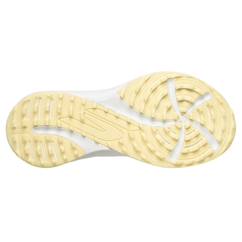 Skechers Flow Twist-Fit Slip-In Spikeless Ladies Golf Shoes 2026 - 123153 - White / Light Blue / Yellow