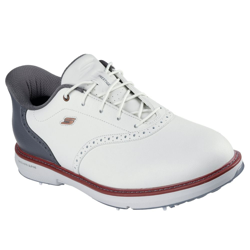 Skechers Prestige Spiked Golf Shoes 2026 - 214125 - Natural / Grey