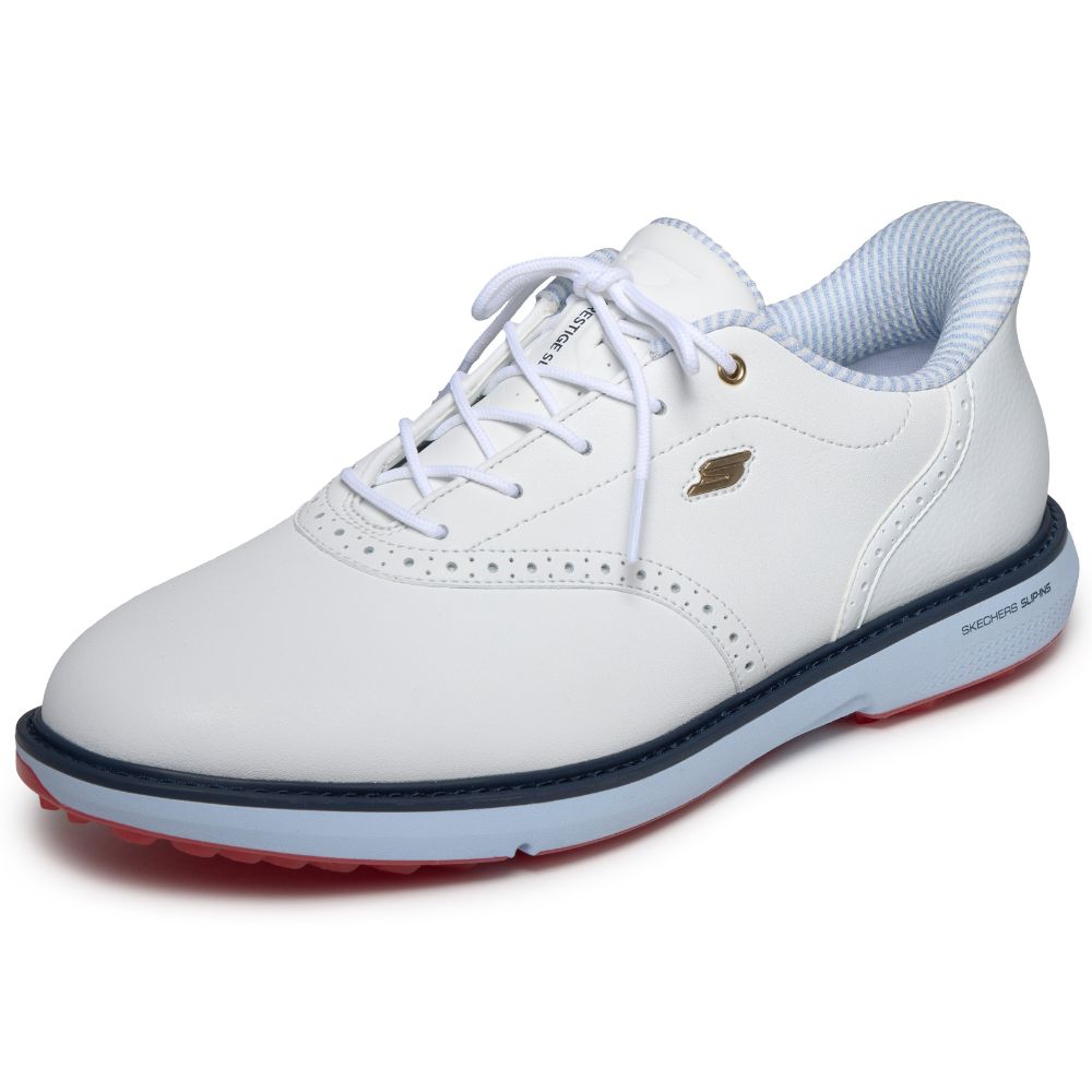 Skechers Prestige Spikeless Golf Shoes 2026 - 214126 - White / Navy / Red