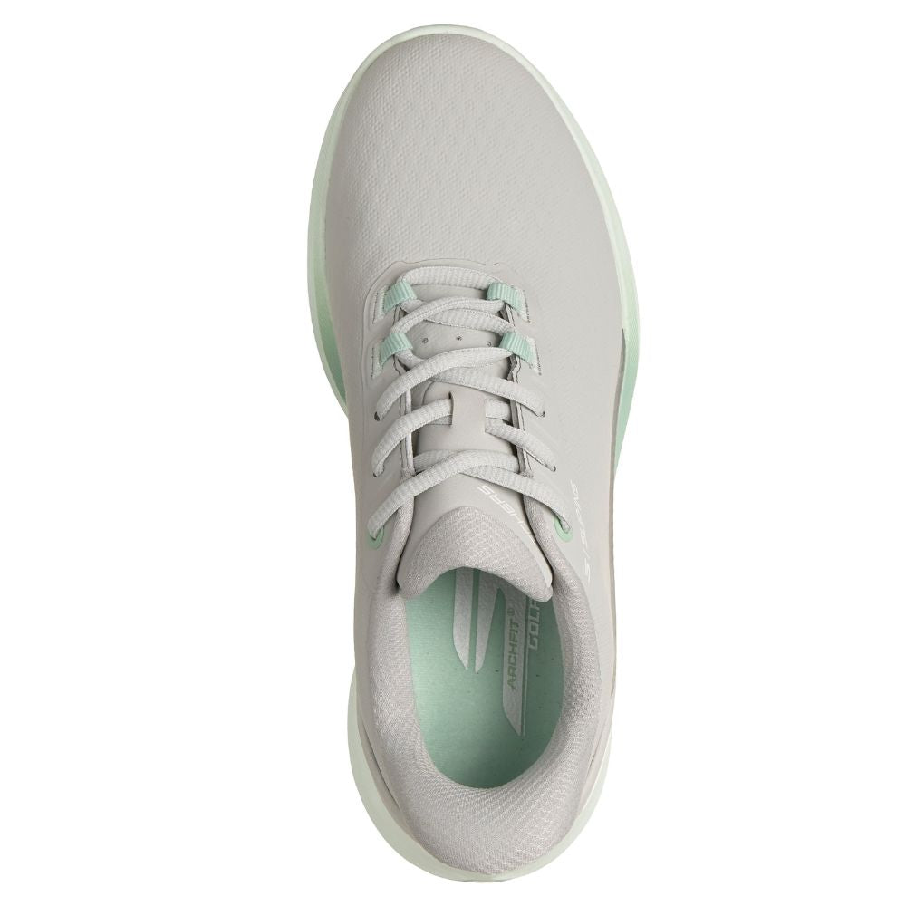 Skechers Pure Slip-In Spikeless Ladies Golf Shoes 2026 - 123147 - Light Grey / Aqua