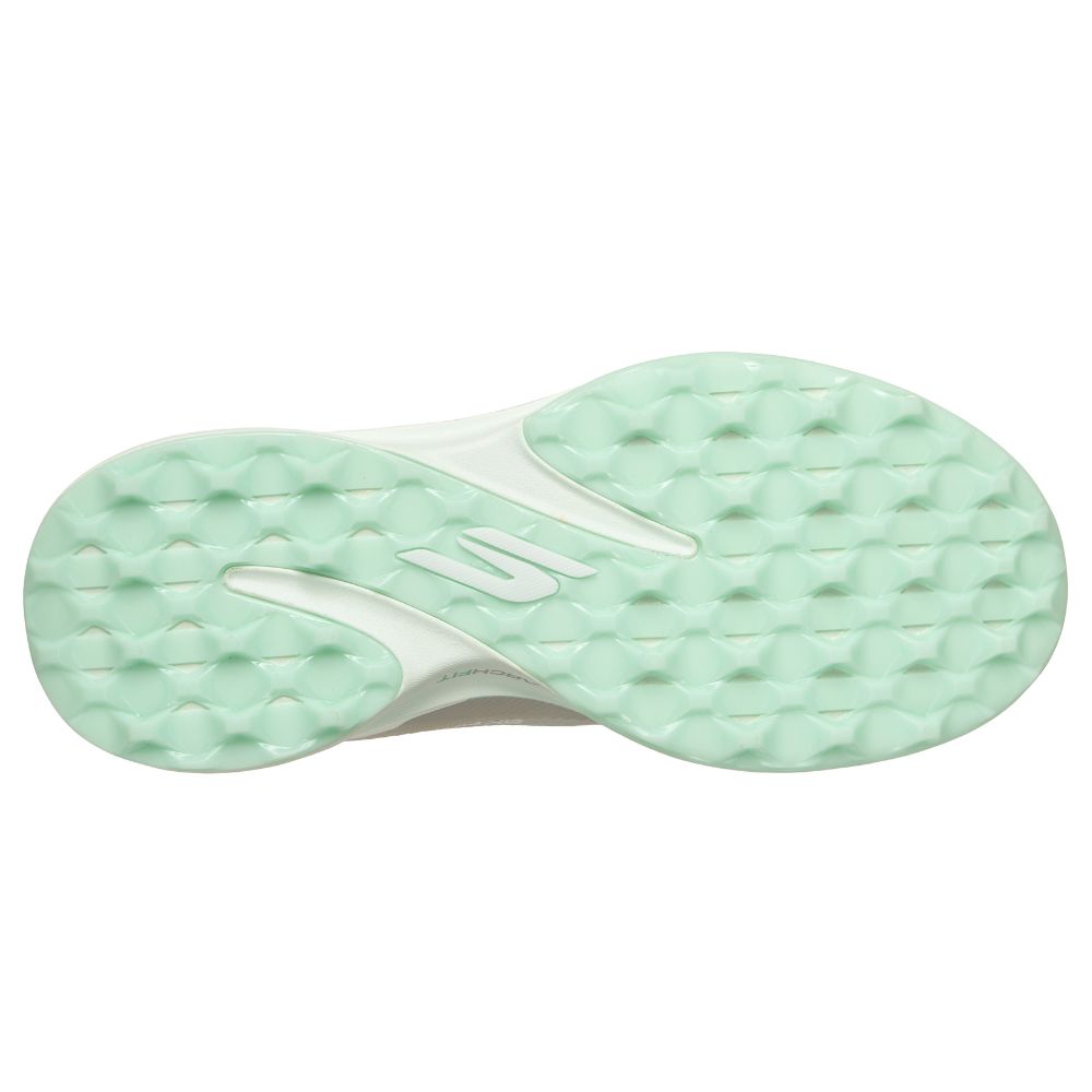 Skechers Pure Slip-In Spikeless Ladies Golf Shoes 2026 - 123147 - Light Grey / Aqua