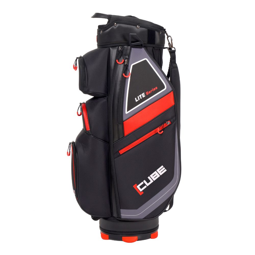 Cube Golf 14 Way Deluxe Cart Bag - Black / Red