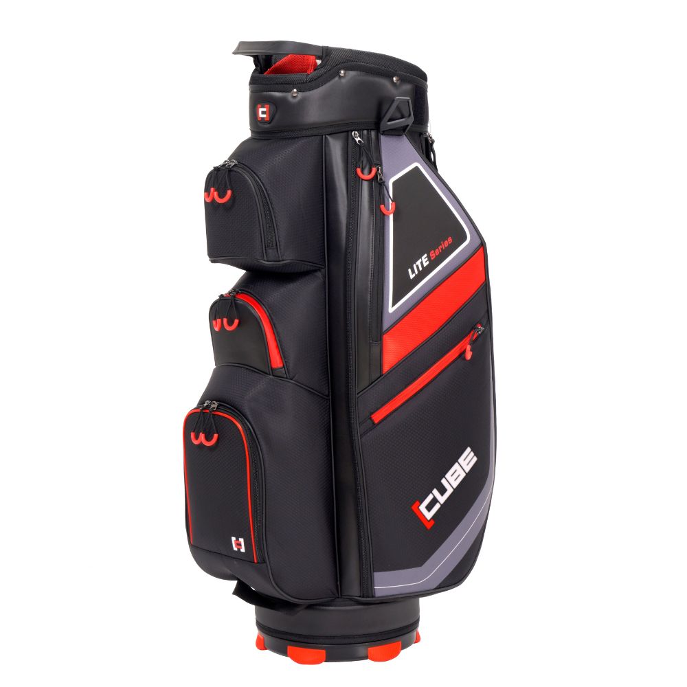 Cube Golf 14 Way Deluxe Cart Bag - Black / Red Black / Red