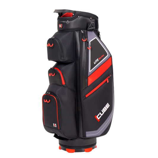 Cube Golf 14 Way Deluxe Cart Bag - Black / Red Black / Red