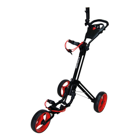 Skymax Qwik Fold 3.0 3 Wheel Golf Trolley - Charcoal / Red + Free Gift Charcoal / Red