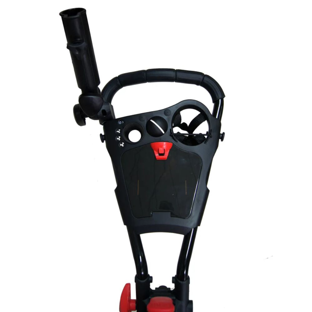 Skymax Qwik Fold 3.0 3 Wheel Golf Trolley - Charcoal / Red + Free Gift