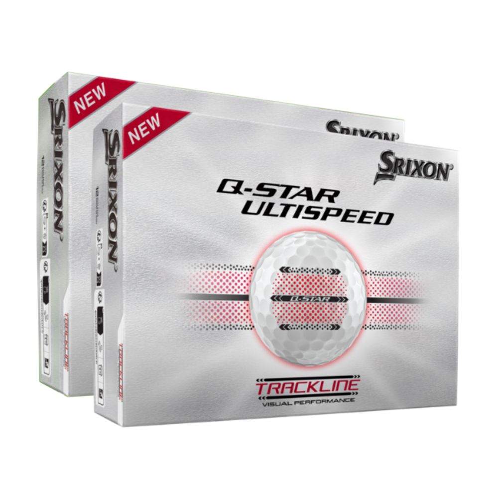 Srixon Q Star Ultispeed Trackline Golf Balls 2 Dozen Pack - White Personalised White