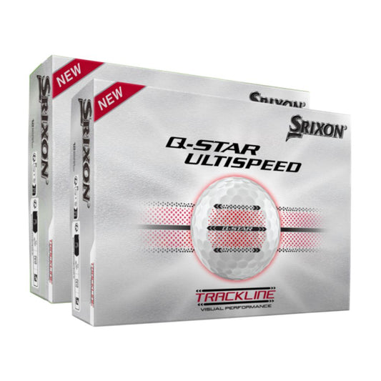 Srixon Q Star Ultispeed Trackline Golf Balls 2 Dozen Pack - White Personalised White
