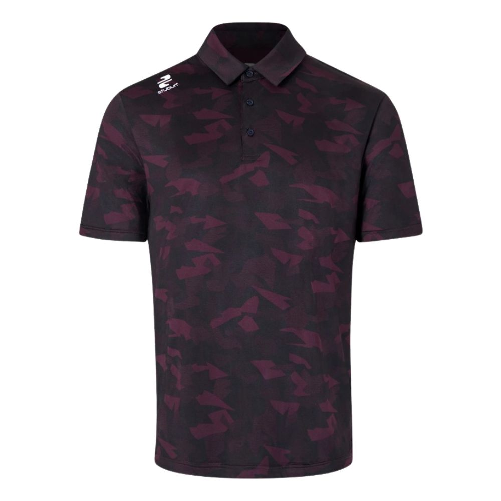 Stuburt Bullfinch Men's Golf Polo Shirt - Black / Cherry Black / Cherry S